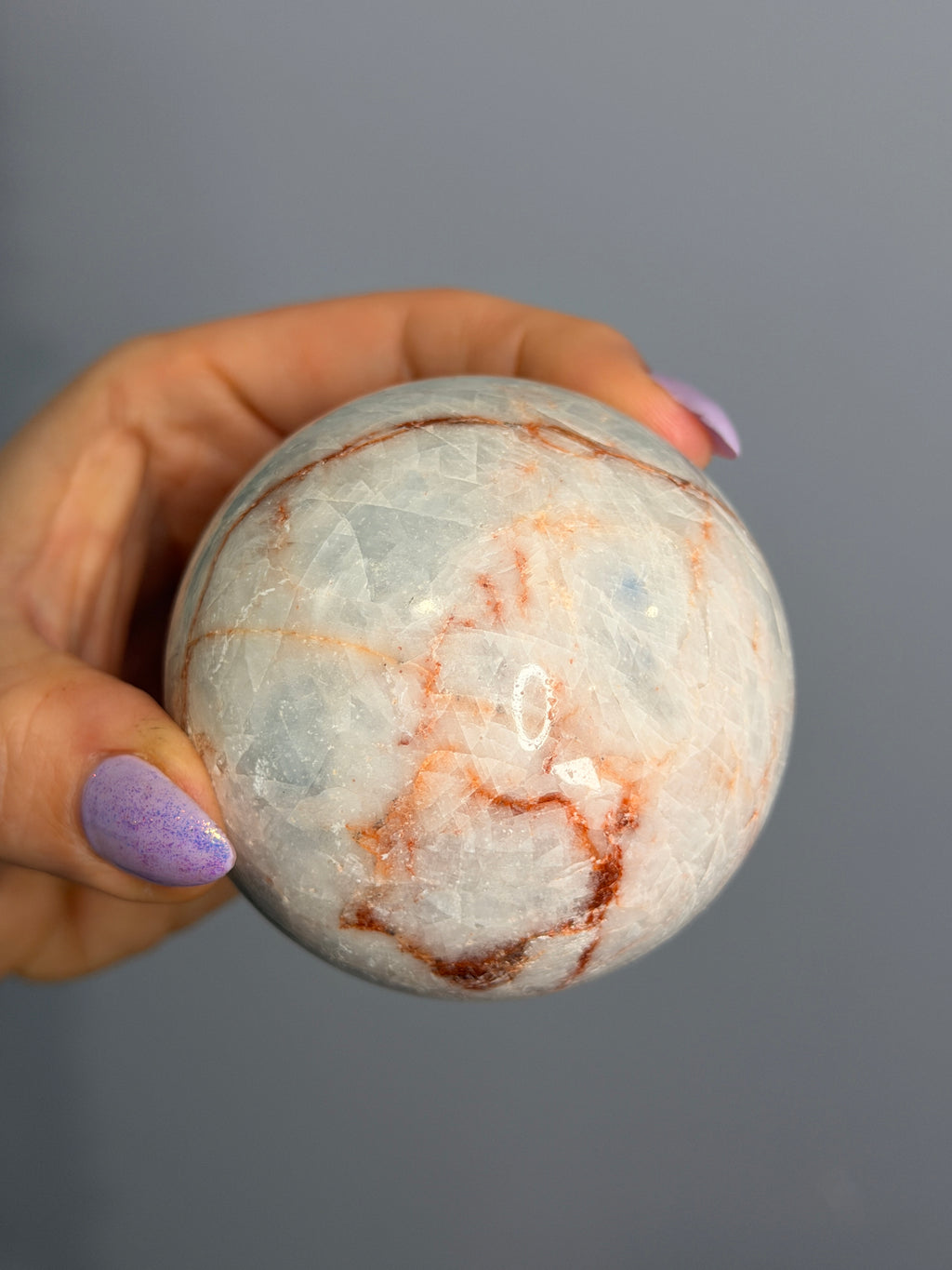 Blue Calcite Polished Sphere Specimen
