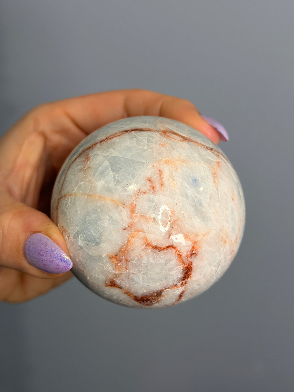 Blue Calcite Polished Sphere Specimen