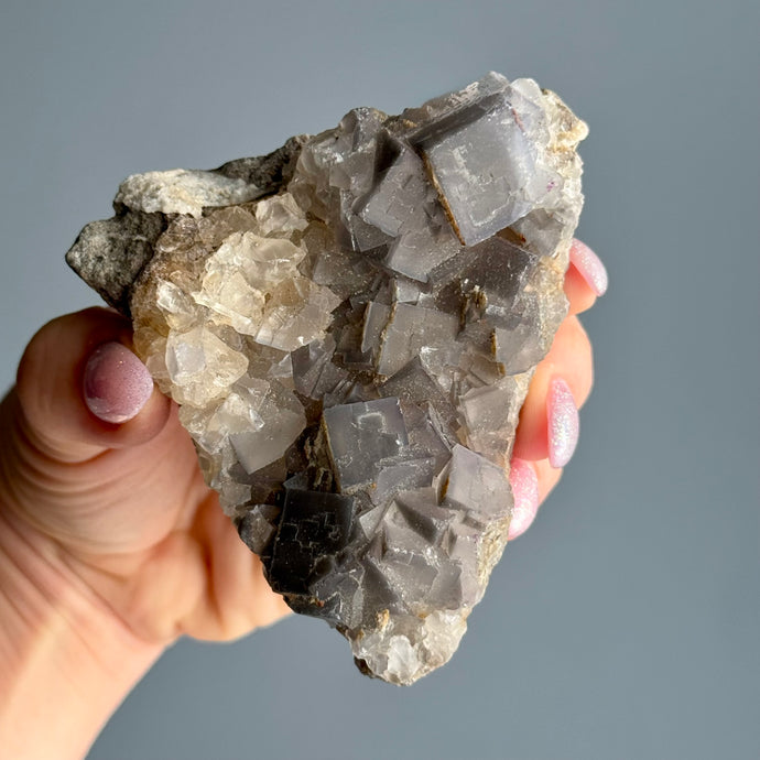 Fluorite (Grey Cubic) Raw Crystal Specimen