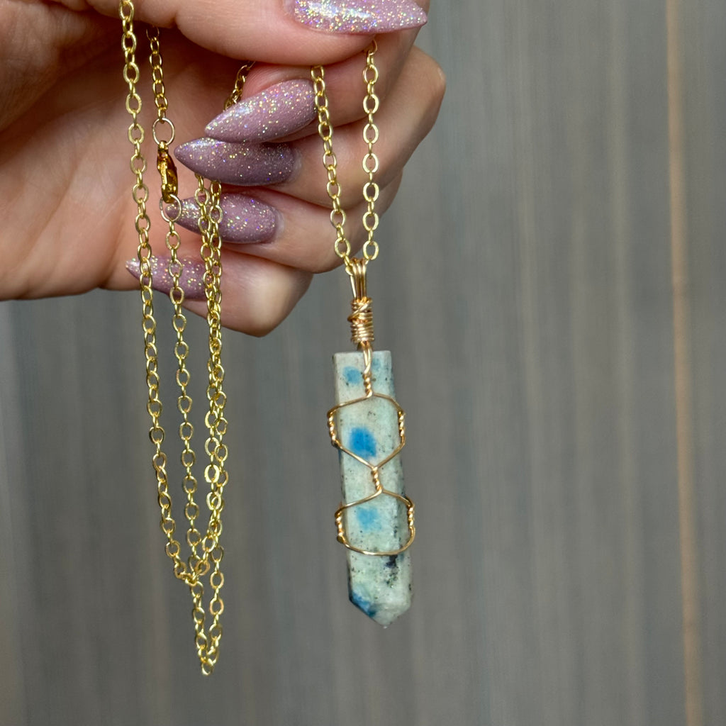 K2 Jasper Wire Wrapped Crystal Necklace – Wholehearted Crystal Creations