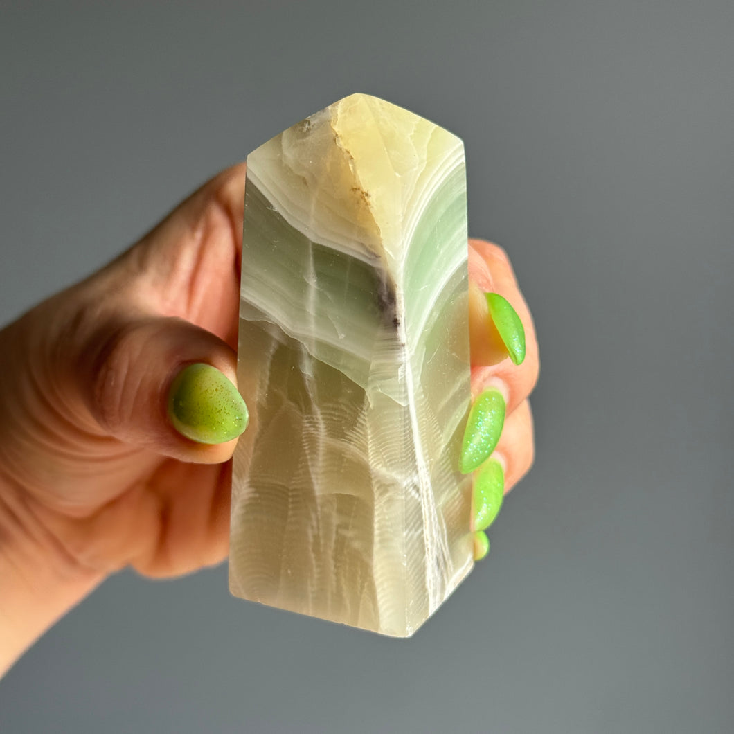 Green Calcite (Fingerprint) Crystal Tower Specimen CT32