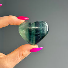 Rainbow Fluorite mini palm stone Heart specimen