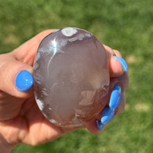 Black Flower Agate Palm Stone Crystal Specimen