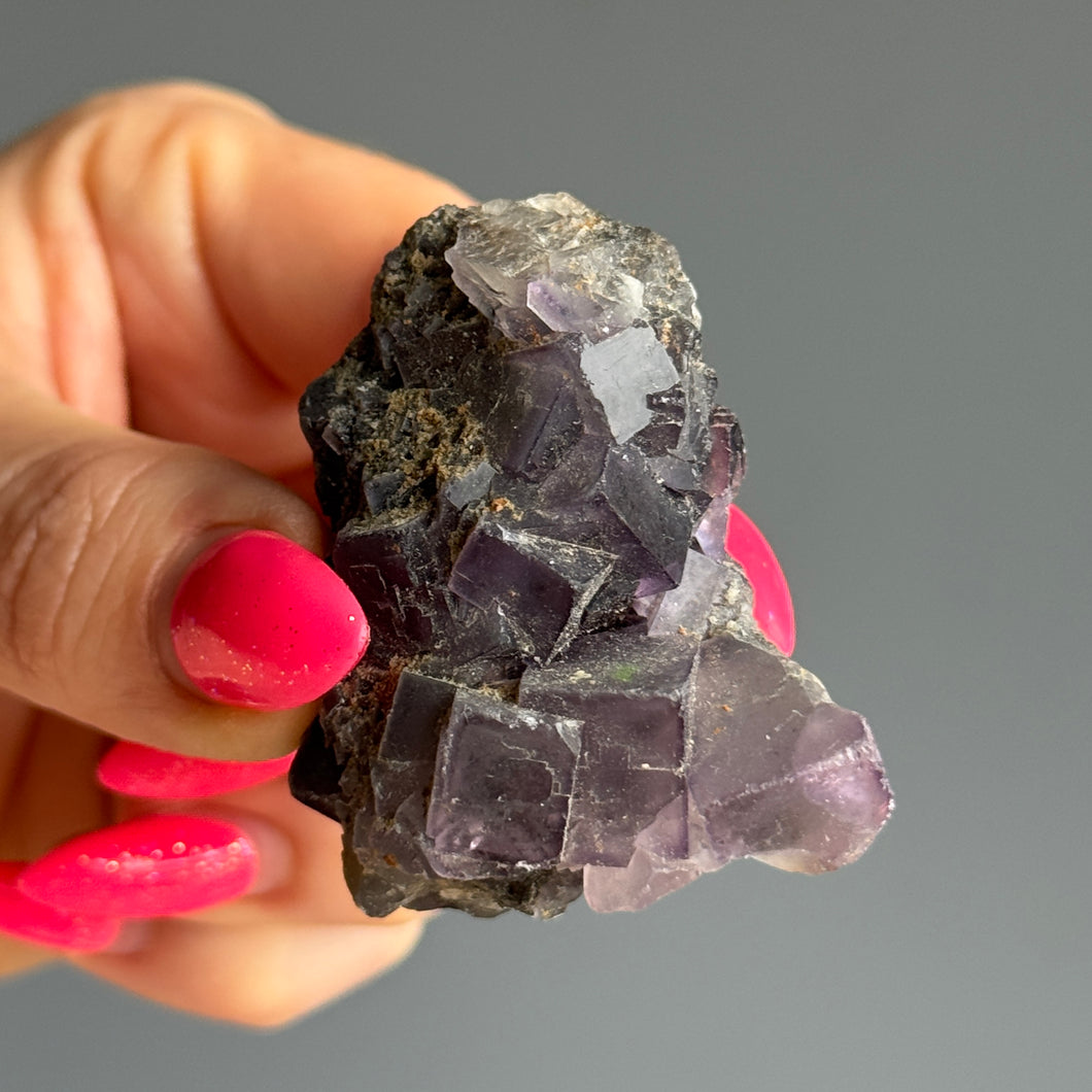 Purple Fluorite Cluster Crystal Specimen