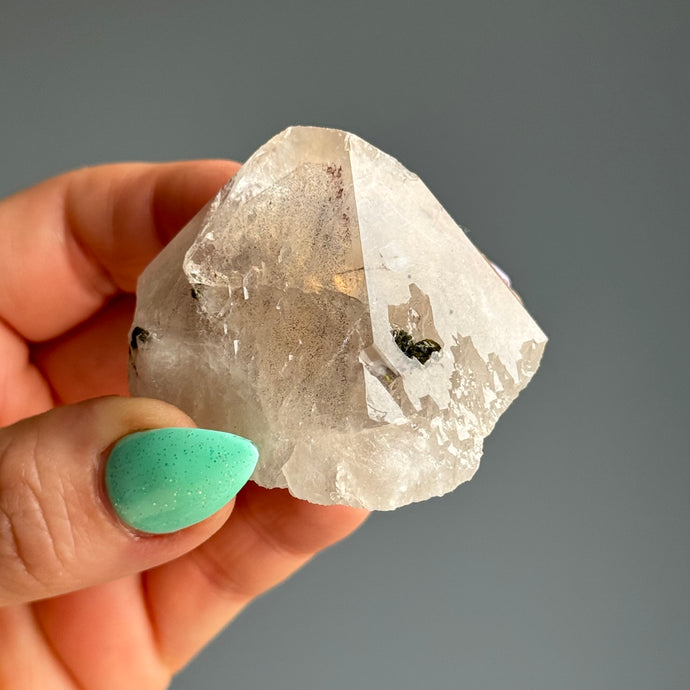 RARE Special Quartz with Lepidocrocite and Epidote Crystal Specimen