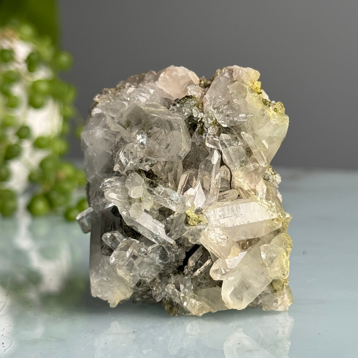 Epidote Chlorite in Quartz Crystal Specimen – Wholehearted Crystal Creations