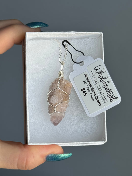 Choose Your Own Wire Wrapped Pre-Made Crystal Necklaces