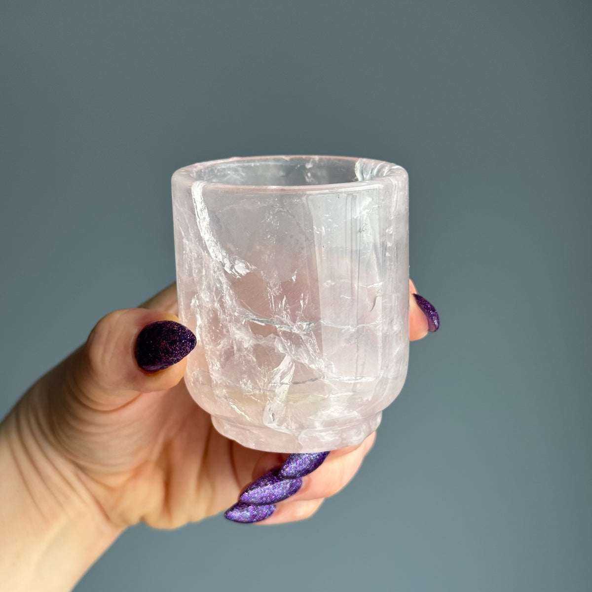 Rose Quartz Cup Carving Crystal Specimen – Wholehearted Crystal Creations