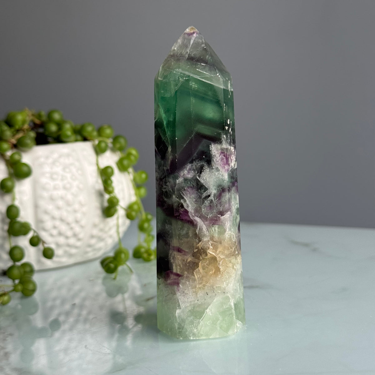 Rainbow Fluorite Tower Crystal Specimen – Wholehearted Crystal Creations