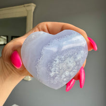 Blue Lace Agate Chalcedony Heart Carving Specimen (BAH1)