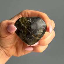 Labradorite Heart Palm Stone Specimen