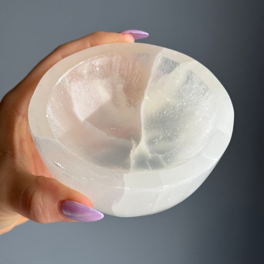 Selenite (Satin Spar) Crystal Bowl Specimen (Large) – Wholehearted Crystal Creations