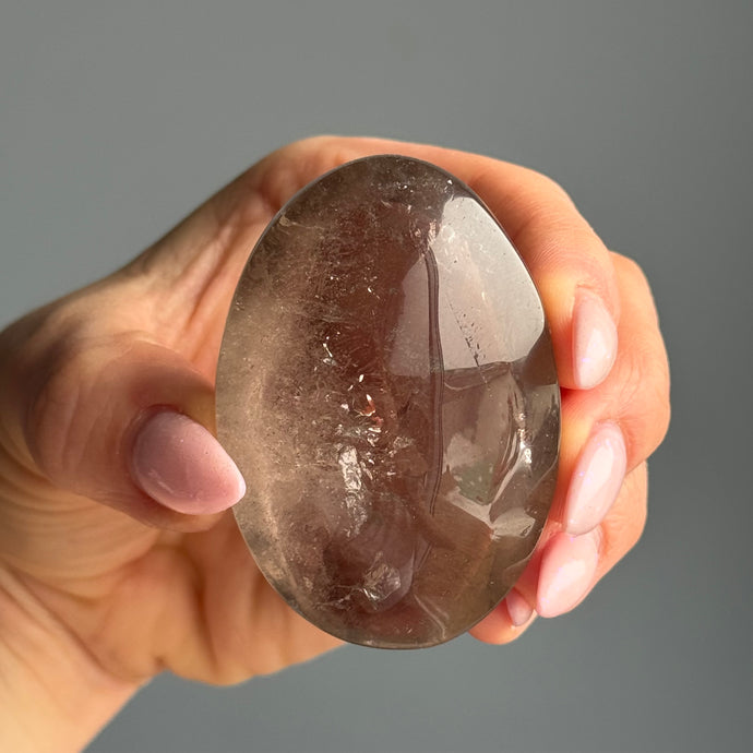 Smoky Quartz Palm Stone Specimen
