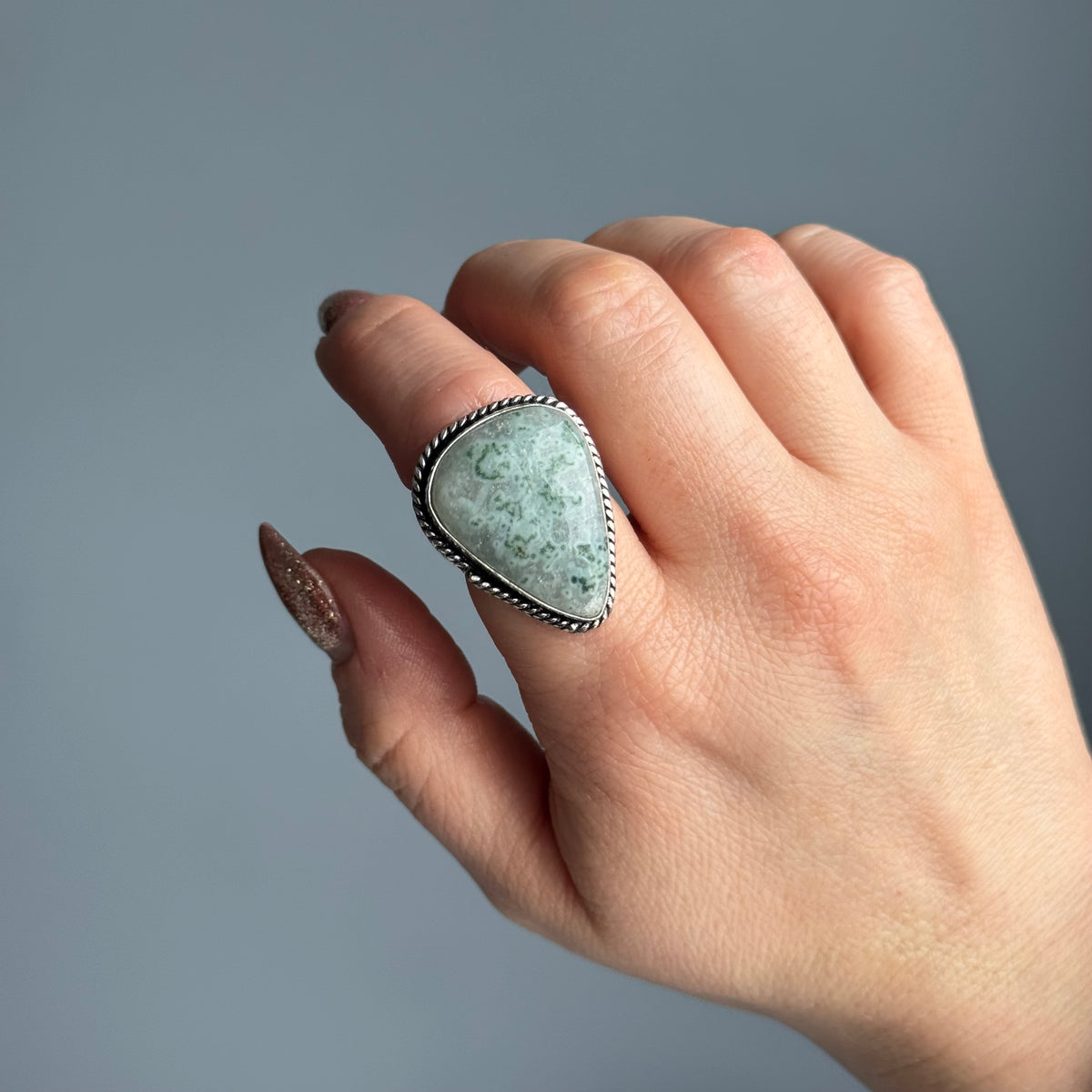 Moss Agate Crystal Ring – Wholehearted Crystal Creations
