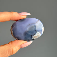 Blue Flower Agate Palm Stone Specimen