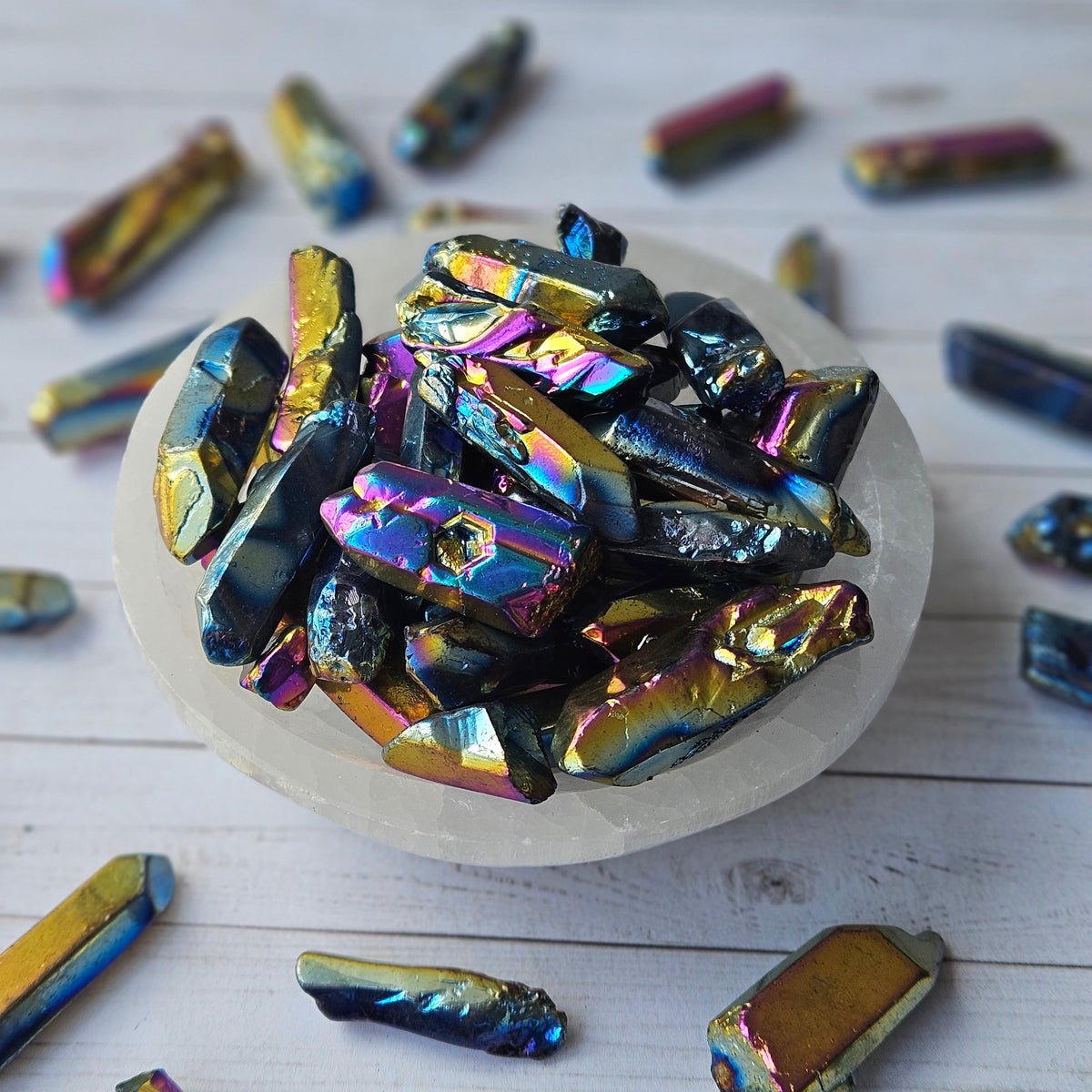 Titanium Aura Quartz Point Pocket Stone Specimen – Wholehearted Crystal Creations