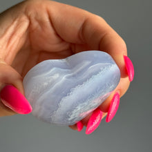 Blue Lace Agate Chalcedony Heart Carving Specimen (BAH1)