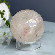 Clear Quartz Hematoid Inclusion Sphere Crystal Specimen – Wholehearted Crystal Creations