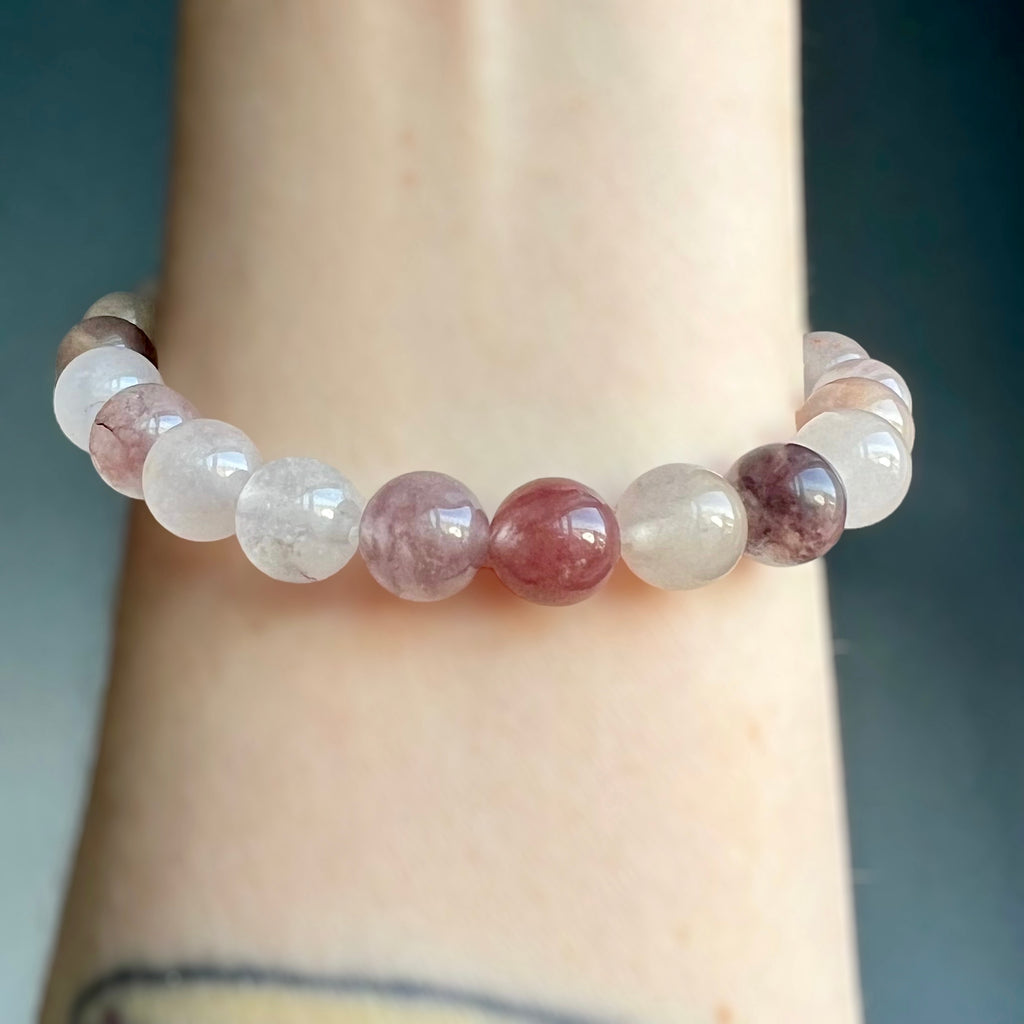 Lithium Quartz 8mm Beaded Stretch Bracelet – Wholehearted Crystal Creations