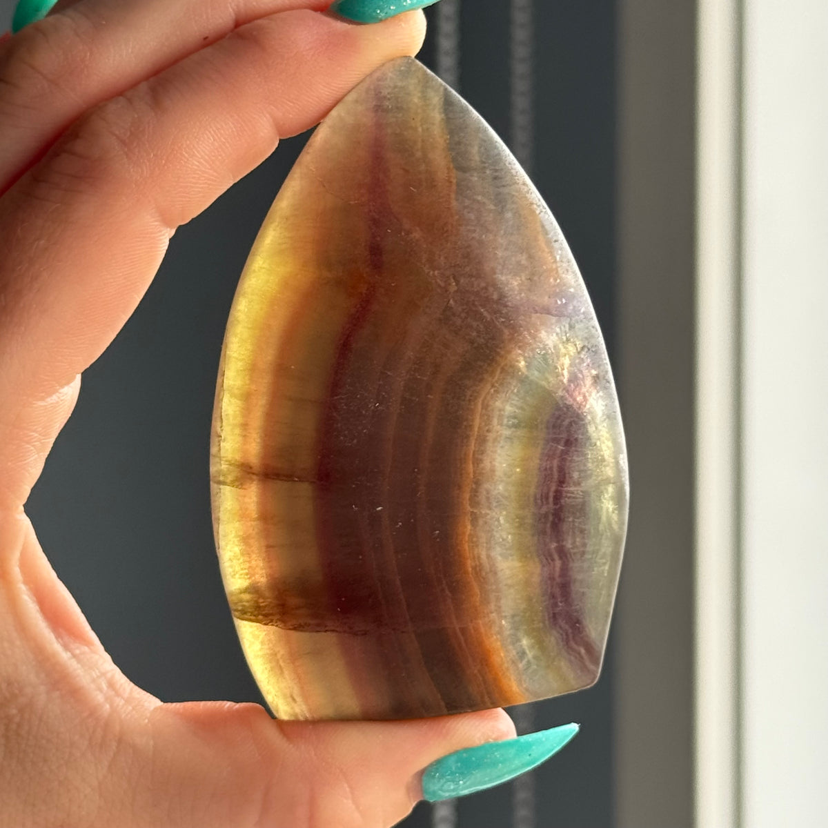 Yellow Purple Fluorite Banded Freeform Crystal Specimen – Wholehearted Crystal Creations