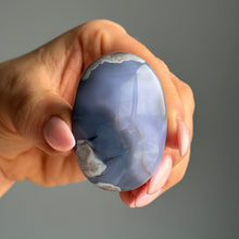 Blue Flower Agate Palm Stone Specimen