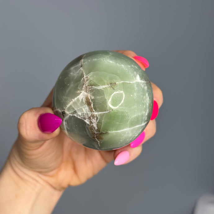 Green (Fingerprint) Calcite Sphere Specimen (332)