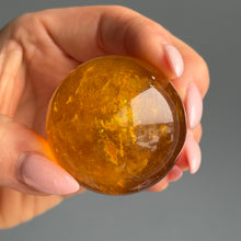 Yellow Fluorite & Mica Crystal Sphere Specimen