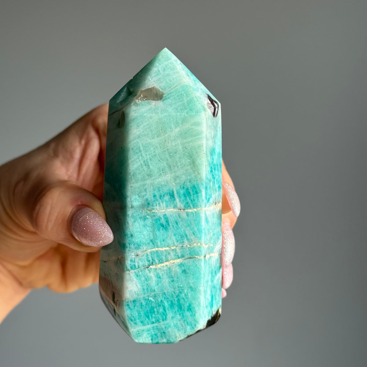 Amazonite Tower Crystal Specimen – Wholehearted Crystal Creations
