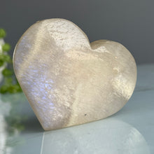 Belomorite (Moonstone + Sunstone) Heart Carving Palm Stone Specimen