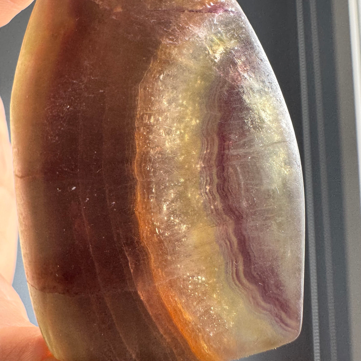 Yellow Purple Fluorite Banded Freeform Crystal Specimen – Wholehearted Crystal Creations