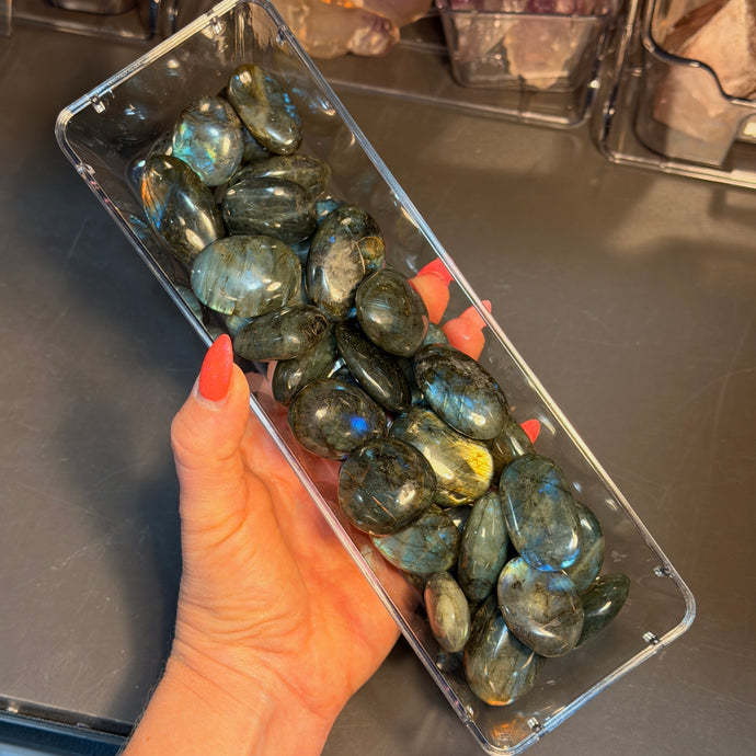 Labradorite mini palm stone crystal specimen – Wholehearted Crystal Creations