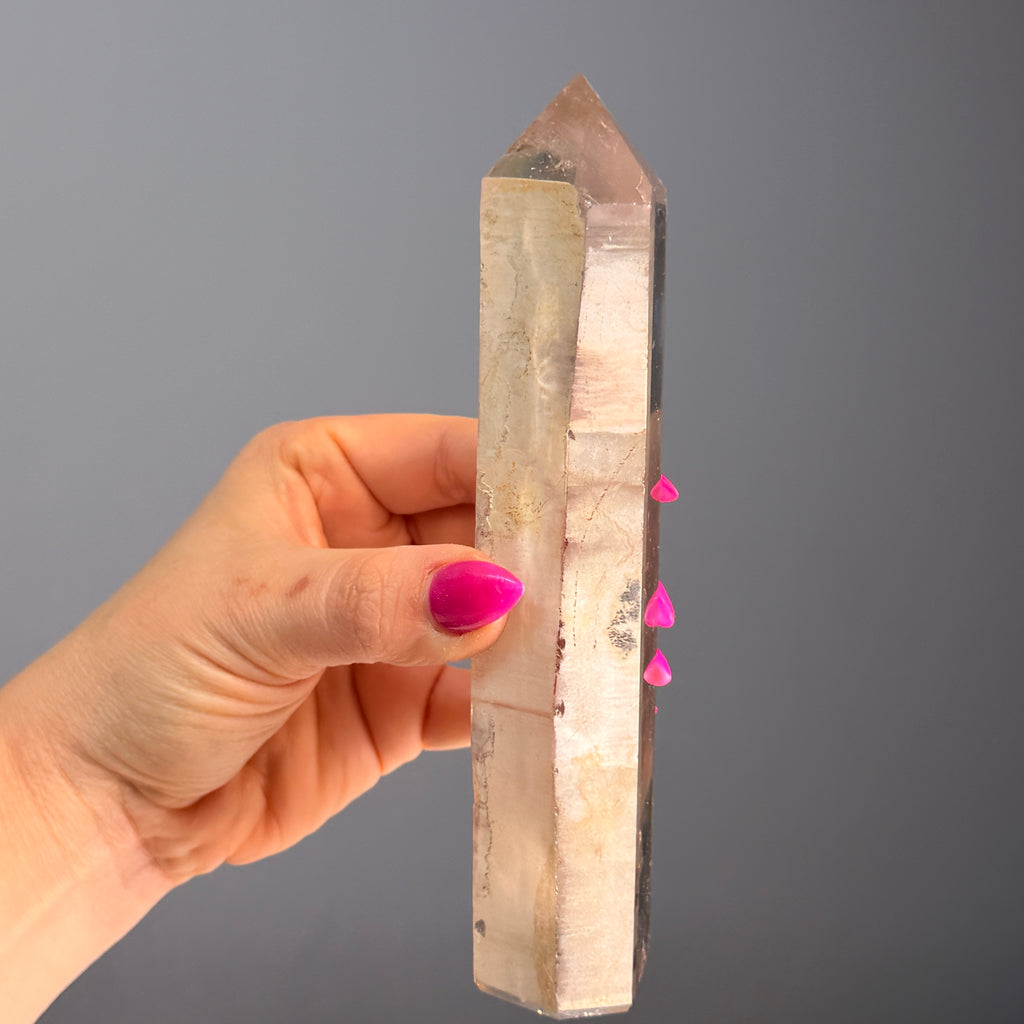 Pink Lithium Quartz (Rare) Crystal Tower Specimen PLQ#32 – Wholehearted Crystal Creations