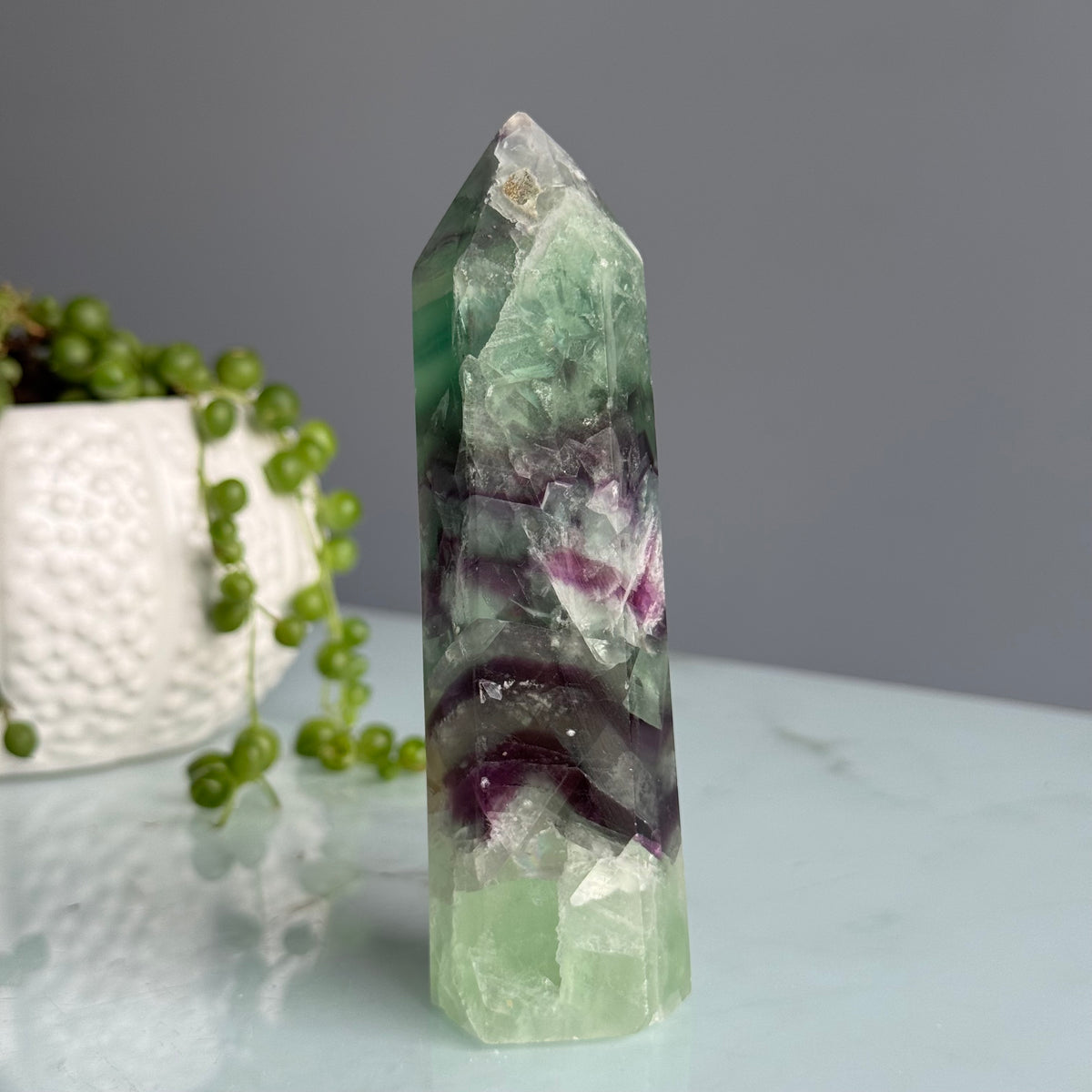 Rainbow Fluorite Tower Crystal Specimen – Wholehearted Crystal Creations