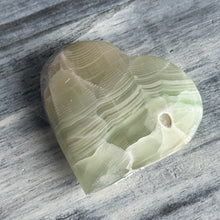 Green (Fingerprint) Calcite Heart Carving Specimen
