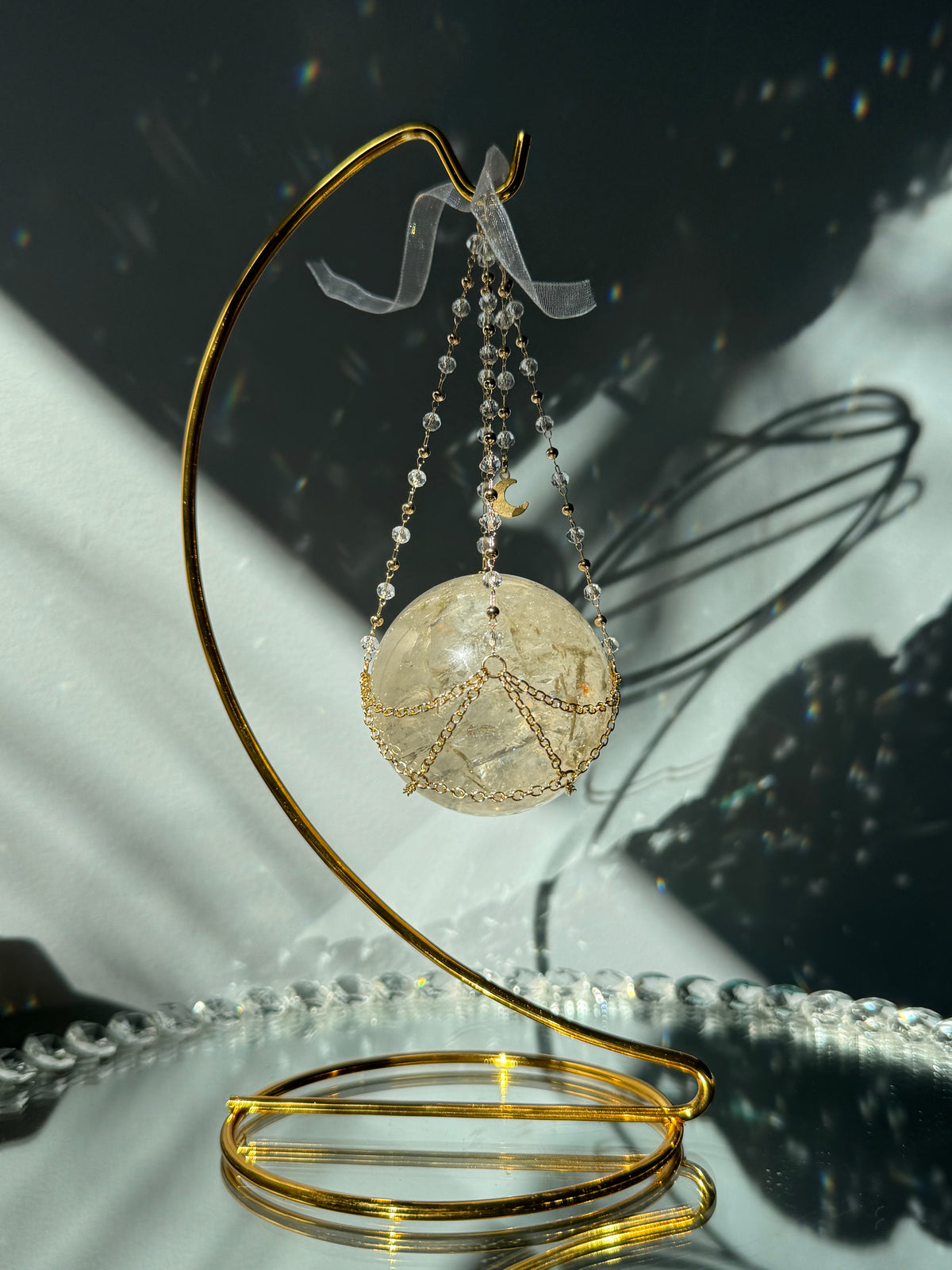Crystal Hanging Sphere Holder – Wholehearted Crystal Creations