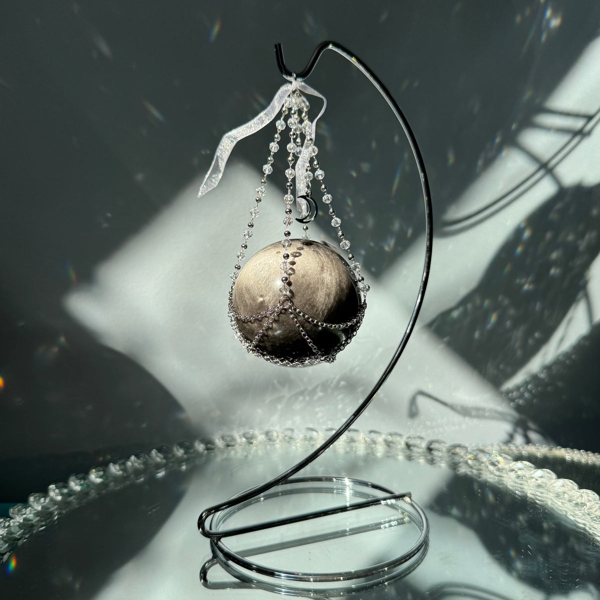 Crystal Hanging Sphere Holder – Wholehearted Crystal Creations