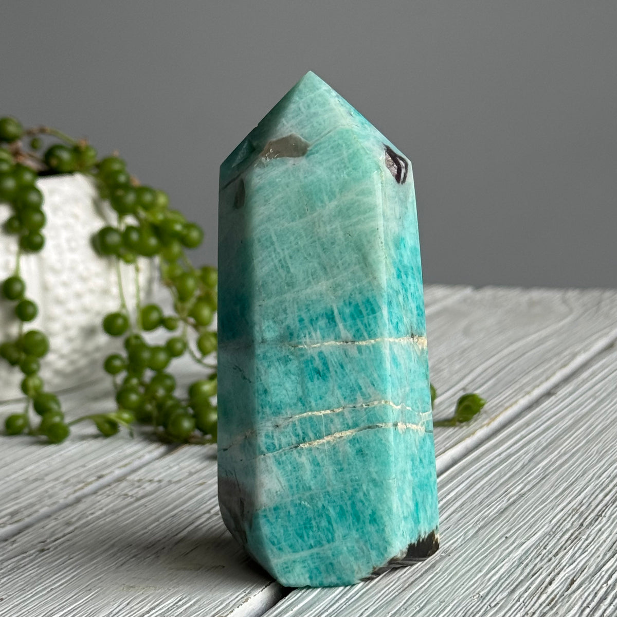 Amazonite Tower Crystal Specimen – Wholehearted Crystal Creations