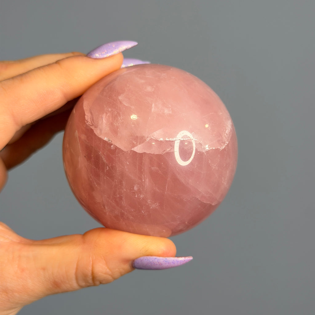 Rose Quartz Polished Sphere Specimen