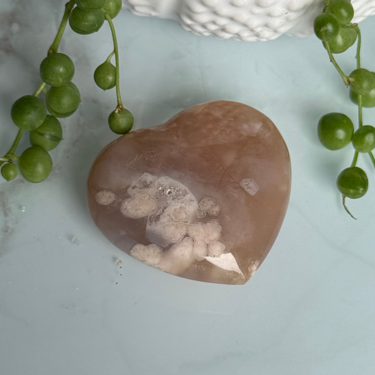 Flower Agate Heart Carving Specimen – Wholehearted Crystal Creations