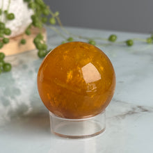 Yellow Fluorite & Mica Crystal Sphere Specimen