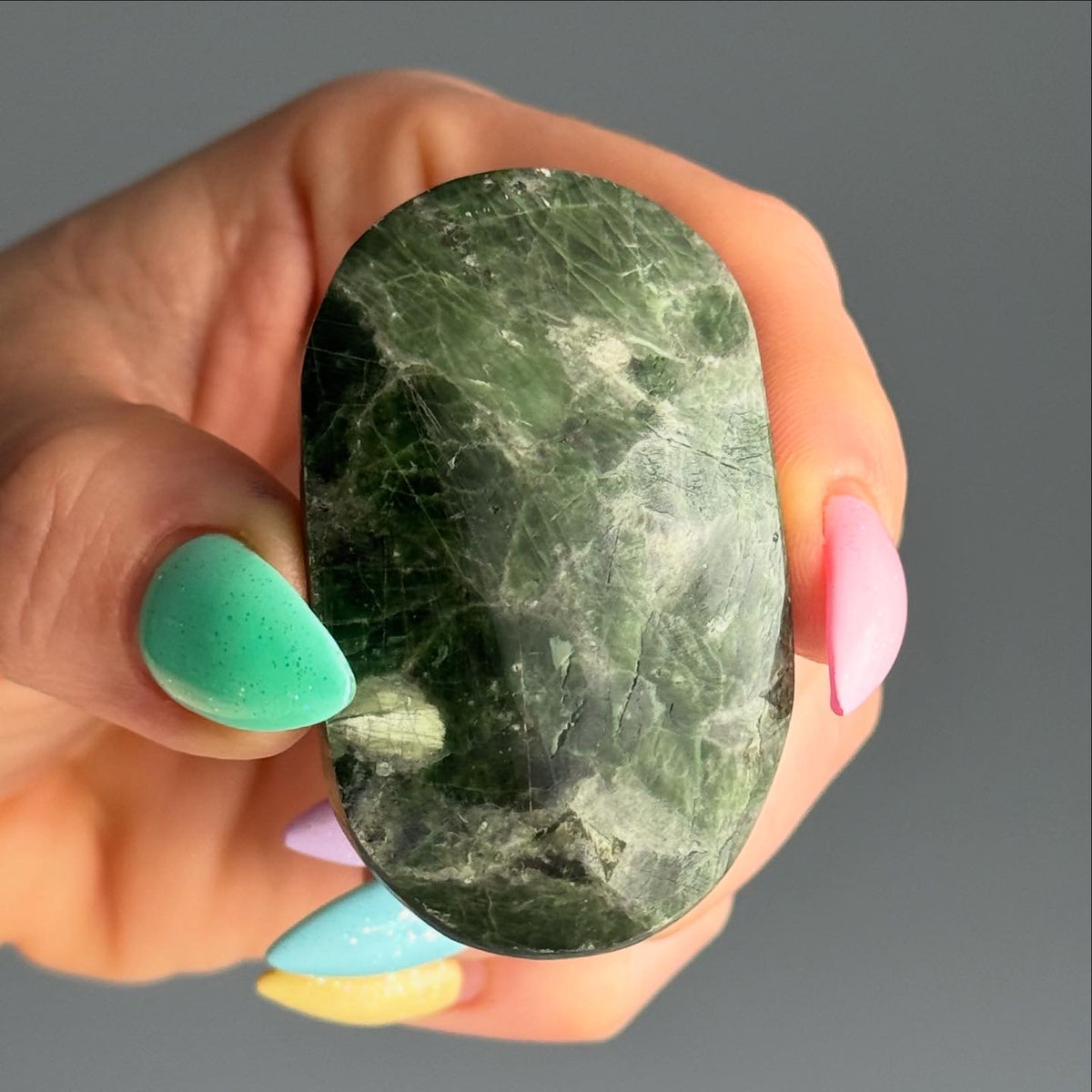 Diopside Palm Stone Crystal Specimen – Wholehearted Crystal Creations