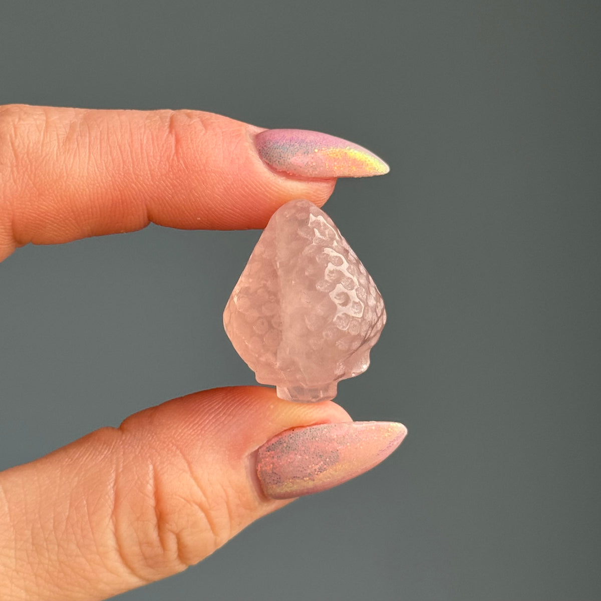 Mini Rose Quartz Strawberry Carving – Wholehearted Crystal Creations