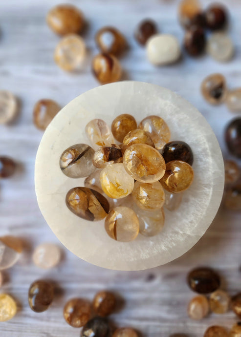 Golden Healer Quartz tumbled pocket stone specimen