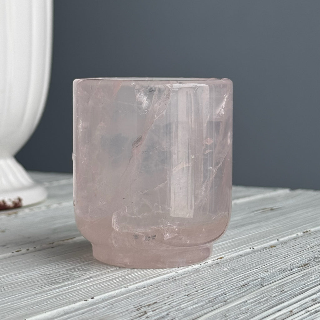 Rose Quartz Cup Carving Crystal Specimen – Wholehearted Crystal Creations