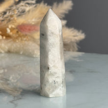 Rainbow Moonstone + Aquamarine Tower Crystal Specimen