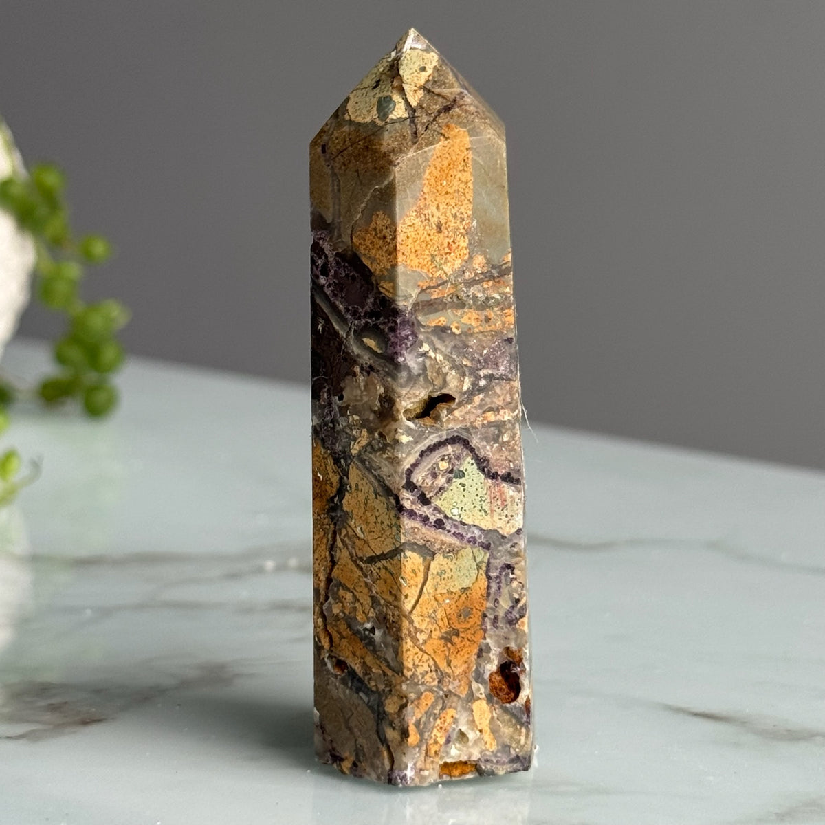 Purple Brecciated Maligano Jasper Tower Crystal Specimen – Wholehearted Crystal Creations