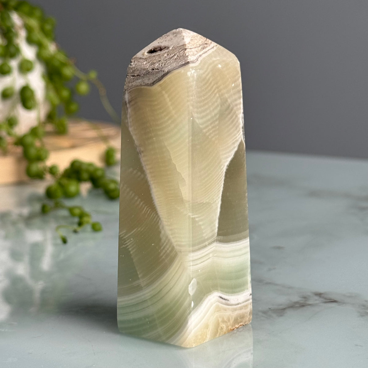 Green Calcite Tower Crystal Specimen – Wholehearted Crystal Creations