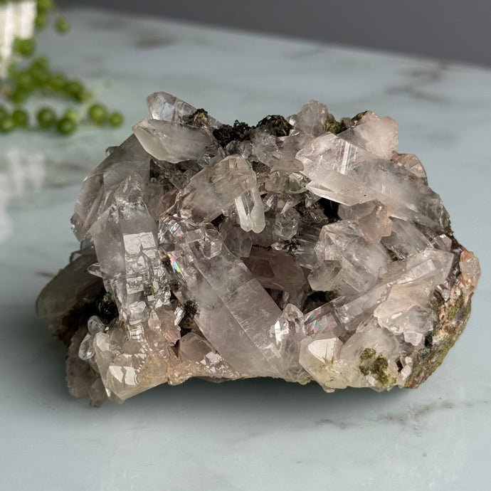 Epidote + Chlorite in Quartz Specimen #1