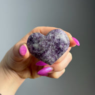 Lepidolite Heart Carving Specimen – Wholehearted Crystal Creations