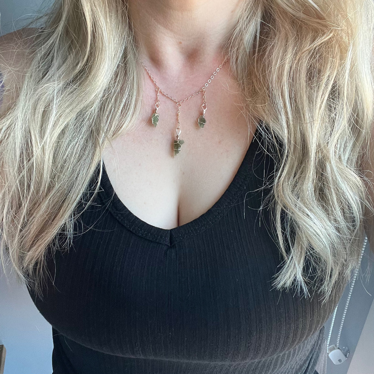 Moldavite Gemdropz Wire Wrapped Necklace – Wholehearted Crystal Creations